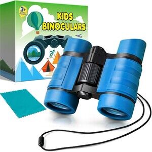 YOPINSAND Kids Binoculars Ages 3-12 Blue Toy Bird Watching Camping Exploration